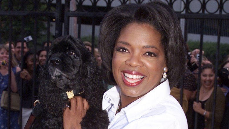 Oprah Winfrey with her dog Sophie