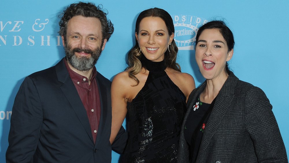 Michael Sheen, Kate Beckinsale, and Sarah Silverman all smiling