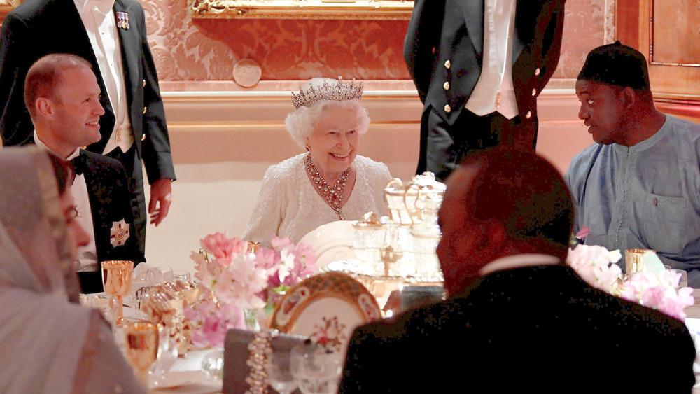 Queen Elizabeth at dinner