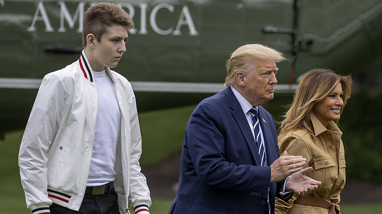 The Trump family walking together