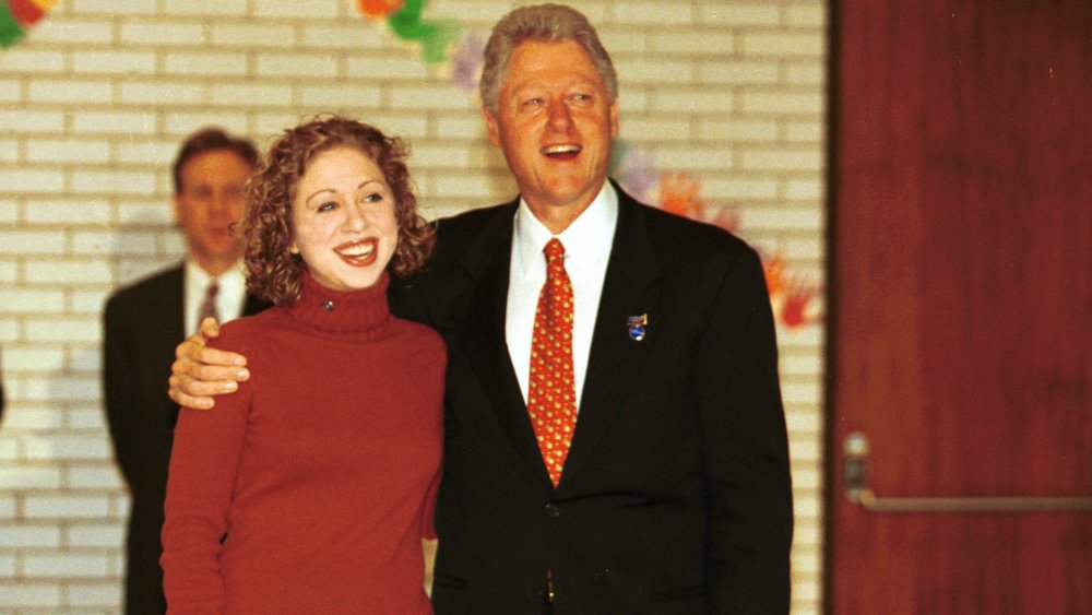 Chelsea and Bill Clinton