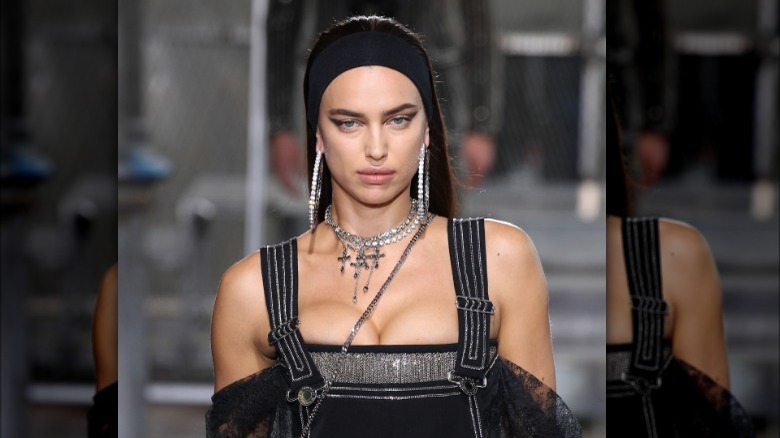 Irina Shayk wearing hoop earings 