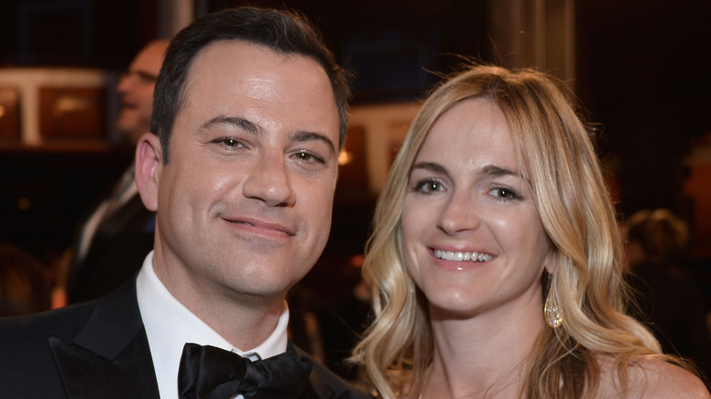 Jimmy Kimmel and Molly McNearney smiling