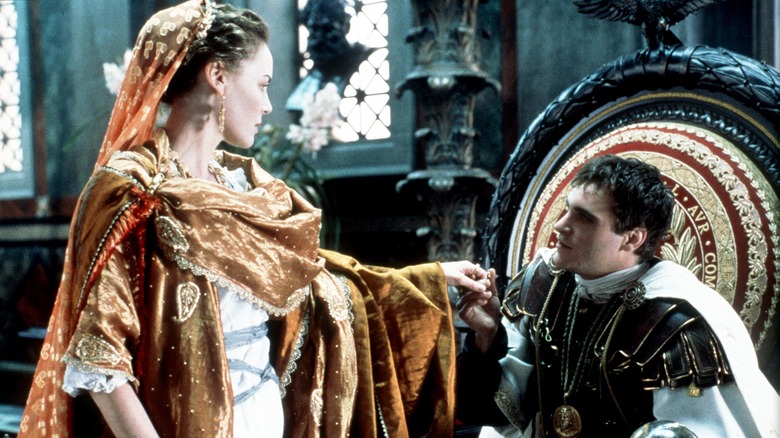 Connie Nielsen and Joaquin Phoenix in Roman garb in Gladiator