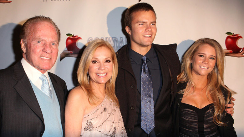 Frank Gifford, Kathie Lee Gifford, Cody Gifford and Cassidy Gifford posing