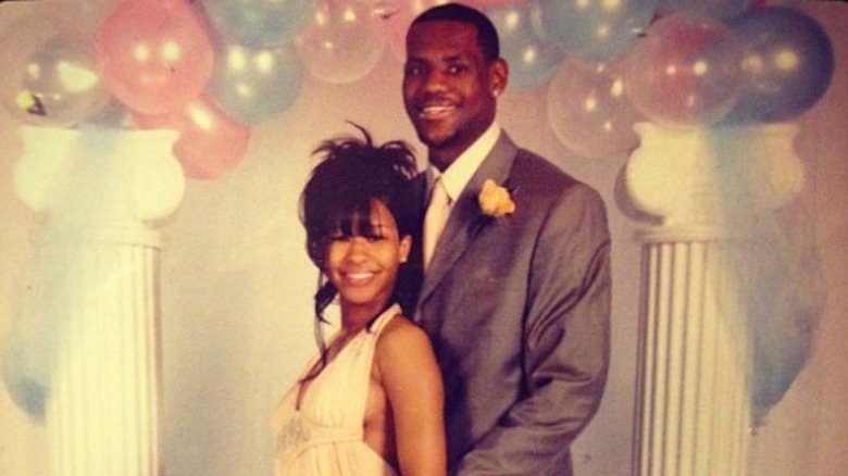 LeBron James and Savannah James at high school prom