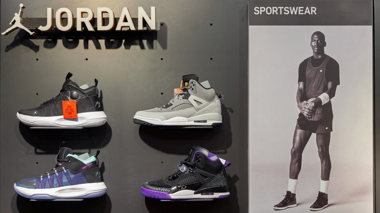 Michael Jordan Nike sneaker display