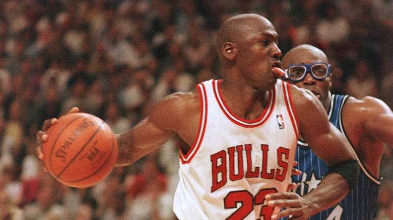 Michael Jordan playing for the Chicago Bulls