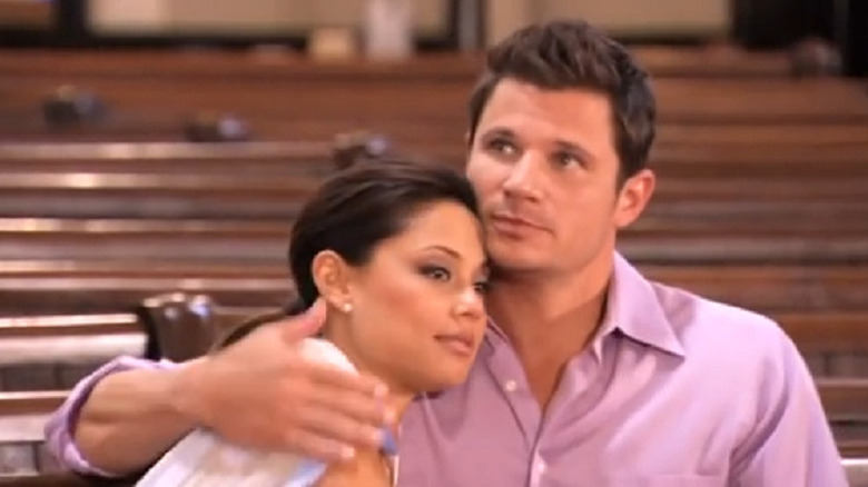 Nick Lachey embraces Vanessa Lachey 