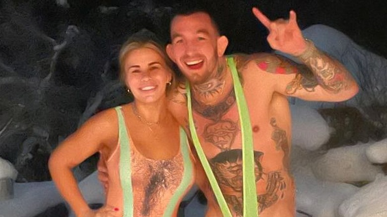 Paige VanZant and Austin Vanderford in gag outfits