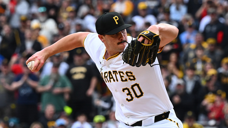 Paul Skenes playing baseball