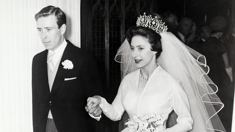 Antony Armstrong-Jones and Princess Margaret at their wedding