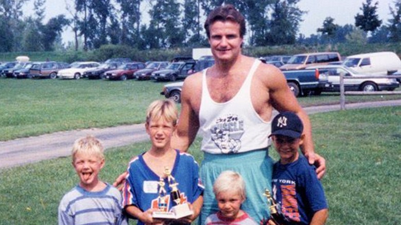 Rob Gronkowski with his father and brothers