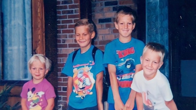 Young Rob Gronkowski and his brothers 