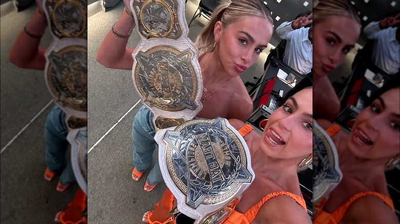 Cavinder twins show off WWE belts