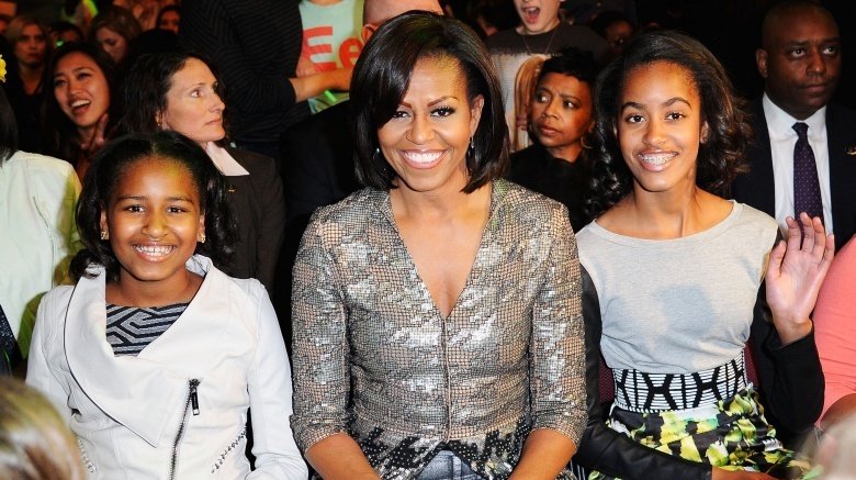 Sasha, Michelle, Malia Obama in 2012