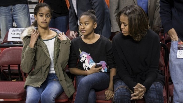 Malia, Sasha, Michelle Obama in 2013