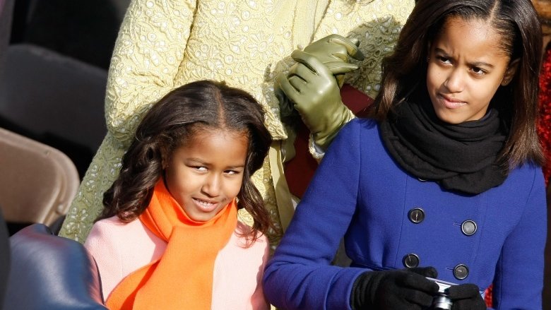 Sasha and Malia Obama at the 2009 inauguration