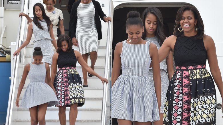 Malia and Sasha arrive in Italy 2015