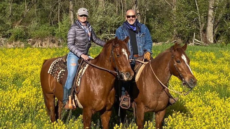 Yolanda Hadid riding horses with Joseph Jingoli