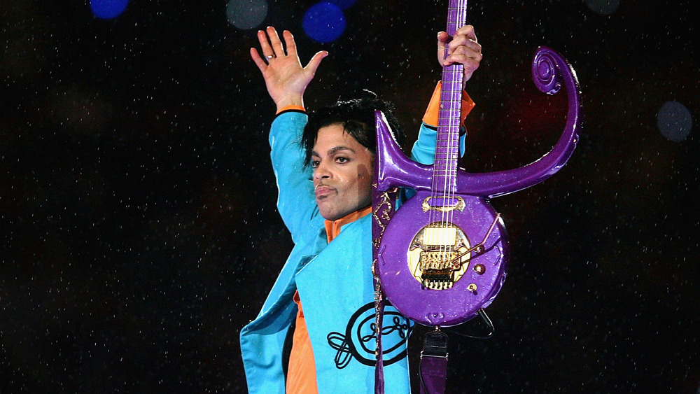 Prince performing during his Super Bowl XLI halftime show