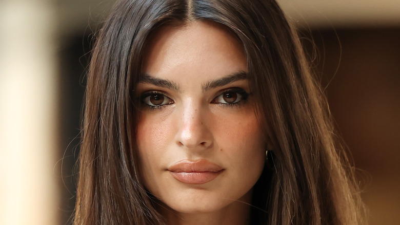 Emily Ratajkowski with soft expression