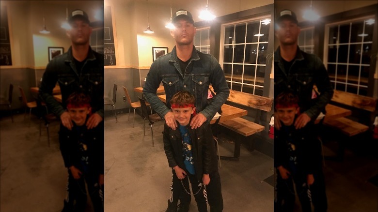 Jensen Ackles poses with Jeffrey Dean Morgan's son