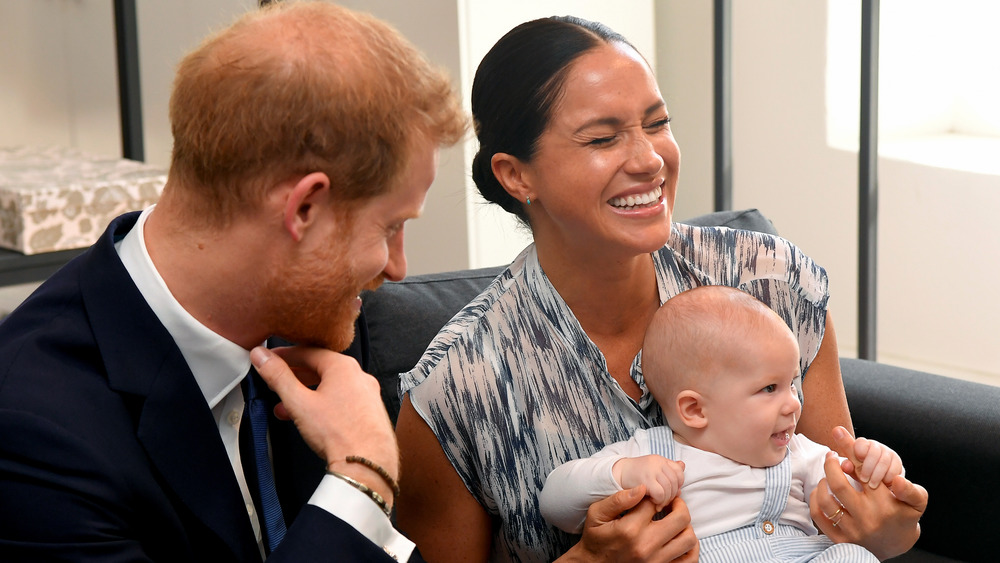 Meghan Markle, Prince Harry, and baby Archie laugh together