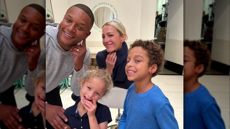 Craig Melvin and family posing with new earrings