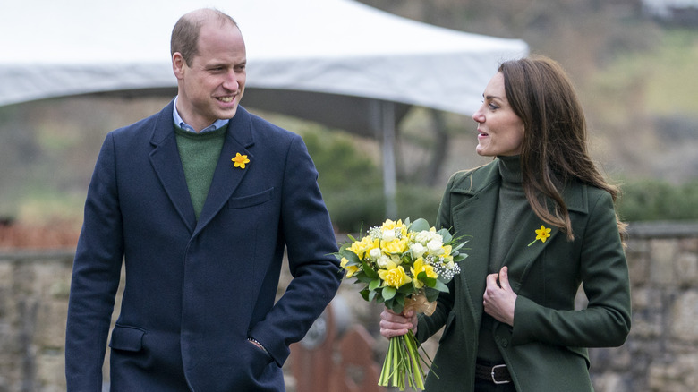 Prince William and Kate Middleton visiting the World Heritage Site visitor centre