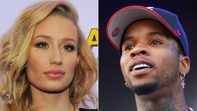 Iggy Azalea looking right, Tory Lanez looking left