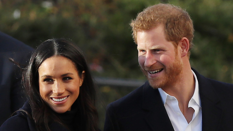 Meghan Markle Prince Harry smiling