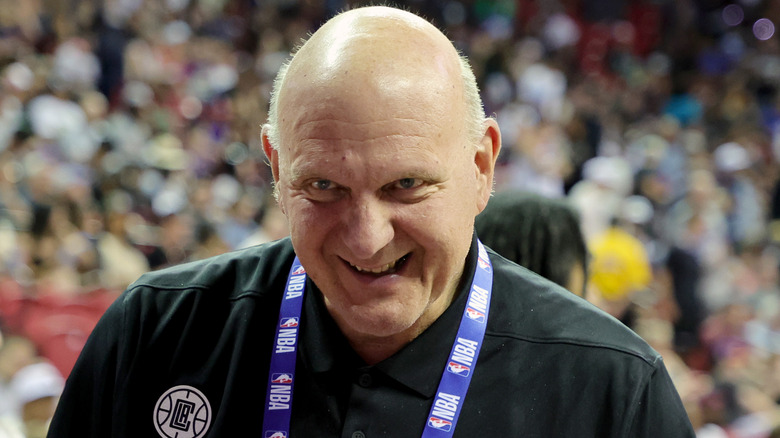 Steve Ballmer at Clippers game, smiling