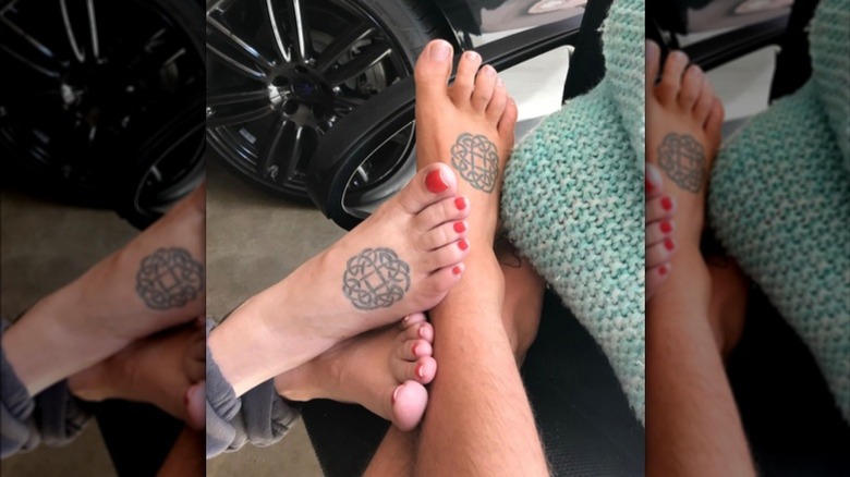 Lisa Marie Presley and Benjamin Keough foot tattoos