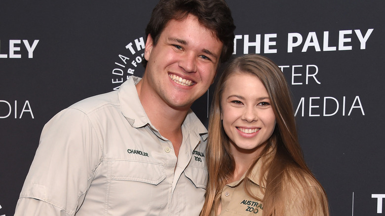 Chandler Powell and Bindi Irwin smiling