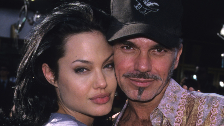 Angelina Jolie and Billy Bob Thornton posing cheek to cheek