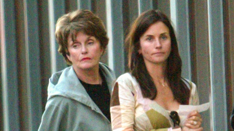 Courteney Cox and her mother walking