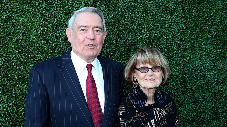 Dan Rather poses with his wife in 2015