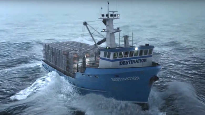 CGI rendering of F/V Destination in stormy ocean