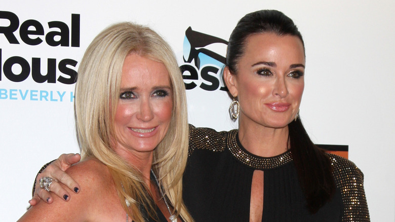 Kyle and Kim Richards pose together at a 'RHOBH' premiere event