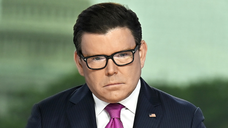 Bret Baier seated during a broadcast