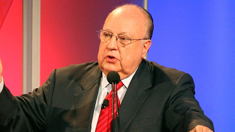 Roger Ailes giving a speech on stage