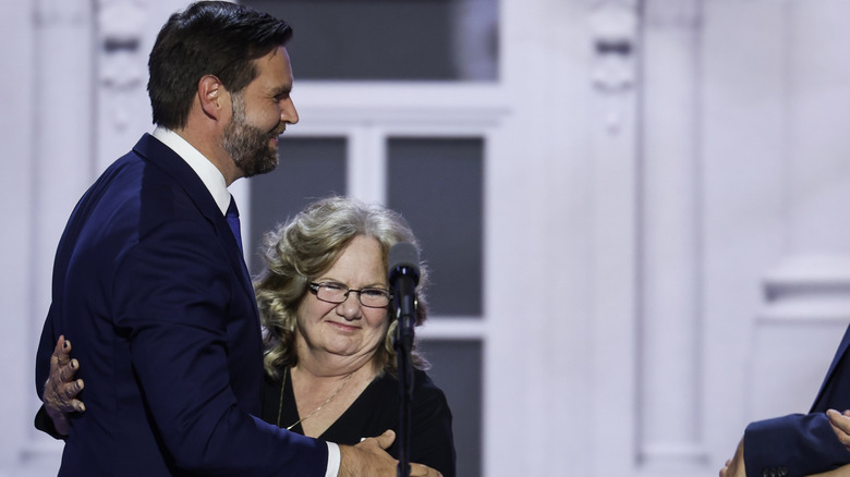 JD Vance hugs his mom on stage at the 2024 RNC.