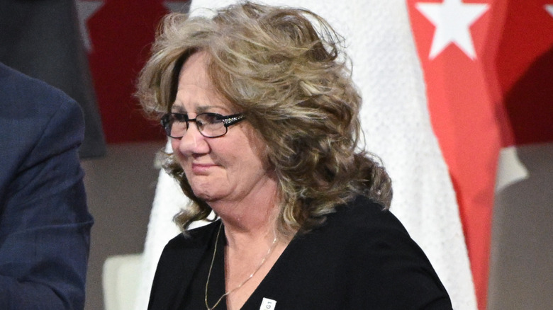 Beverly Aikins smiling at her son during the 2024 RNC.