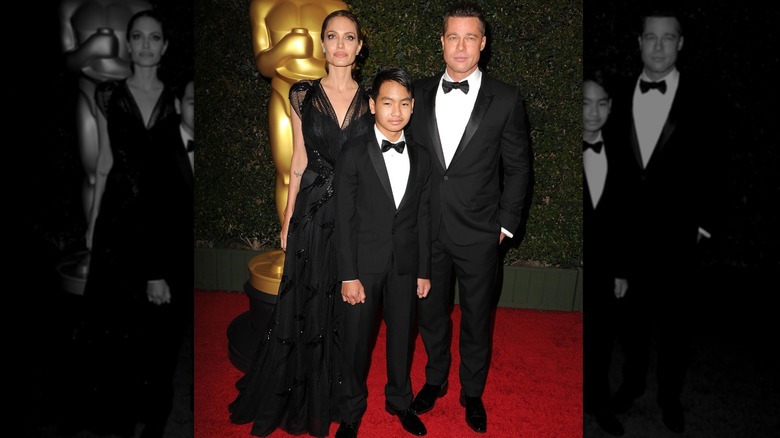 Maddox Jolie-Pitt, Angelina Jolie, and Brad Pitt at Oscars