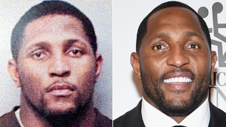 Ray Lewis mug shot and Red Lewis posing