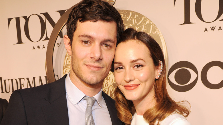 Adam Brody and Leighton Meester smiling