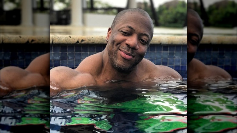 Shawn Rhoden in a swimming pool