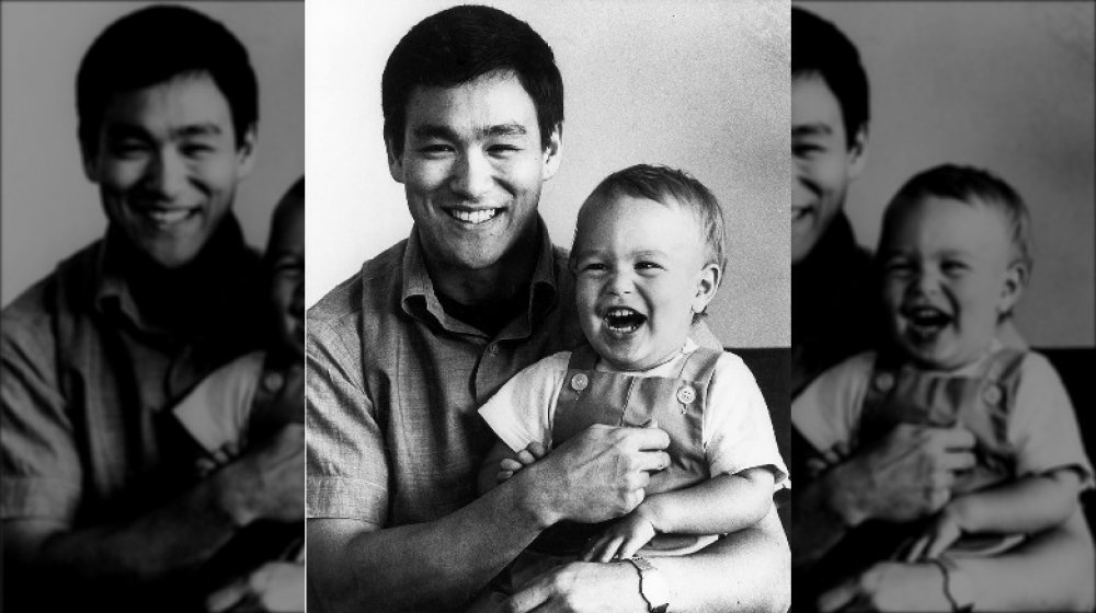 Bruce Lee with son Brandon Lee