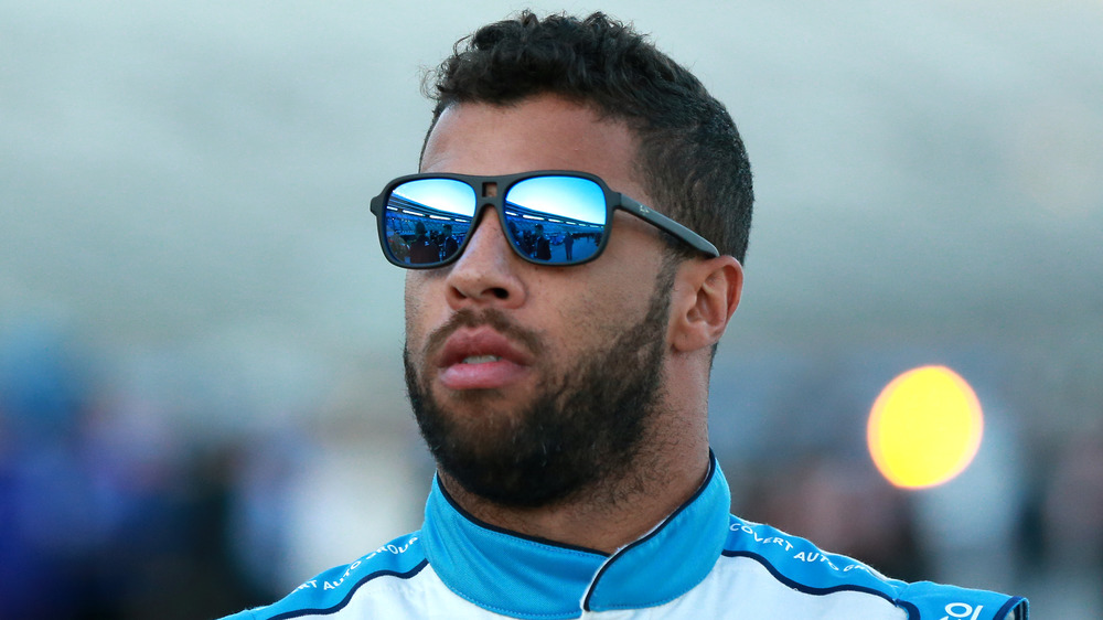 Bubba Wallace wears sunglasses at Texas Motor Speedway 